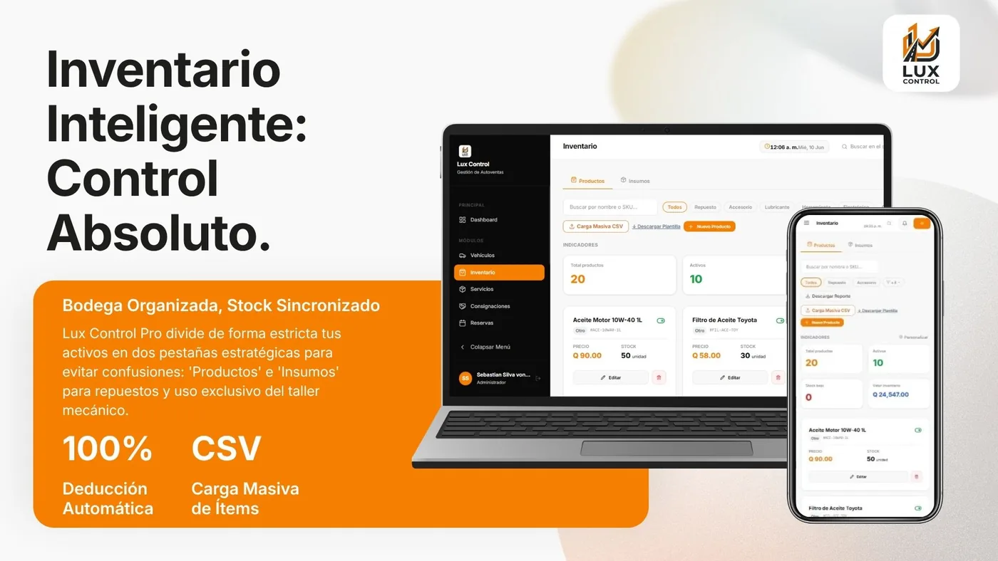 Lux Control ERP Dashboard
